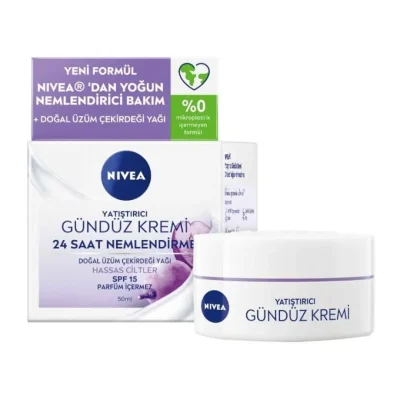 کرم روز و مرطوب کننده و تسکین دهنده نیوا حاوی روغن هسته انگور حجم ۵۰ میل - میلتینو