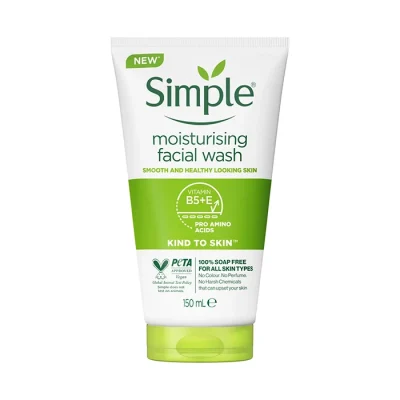 ژل شست‌وشوی ابرسان صورت سیمپل مدل moisturising حجم 150 میل - میلتینو