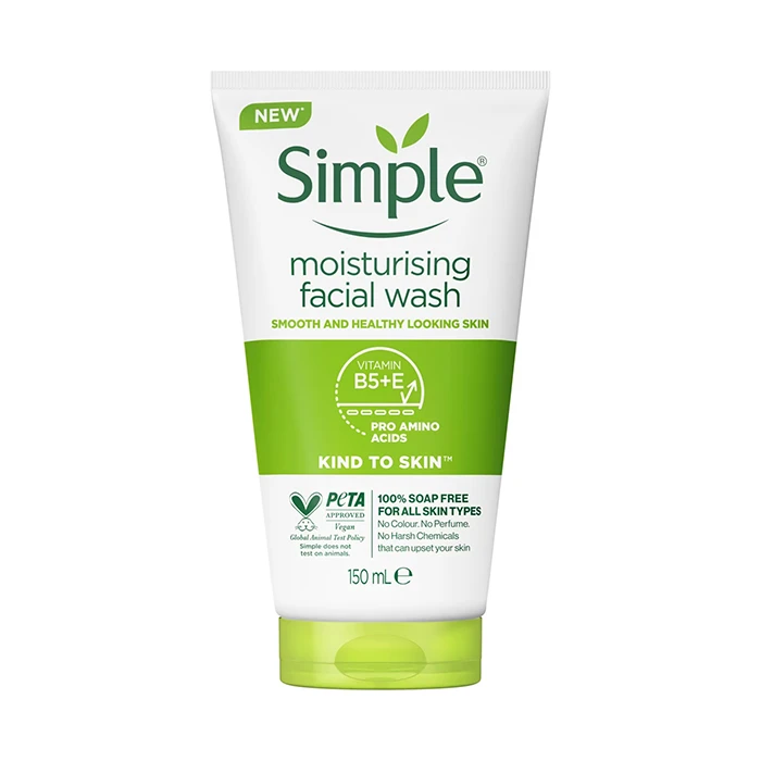 ژل شست‌وشوی ابرسان صورت سیمپل مدل moisturising حجم 150 میل - میلتینو